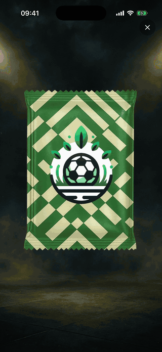 An achievement pack being opened, revealing the Solid Debut card