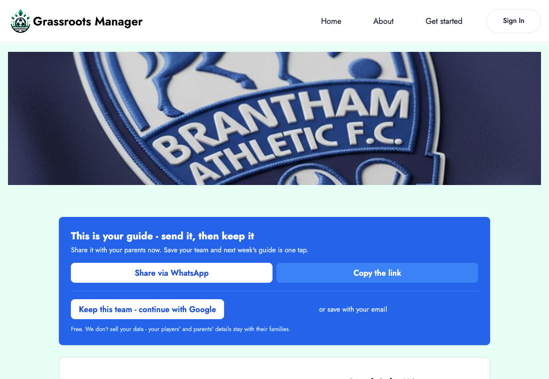 Your club, from the first minute
