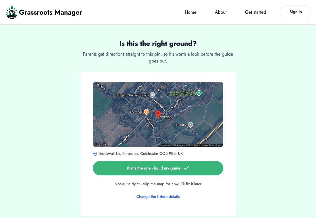 Check the map pin